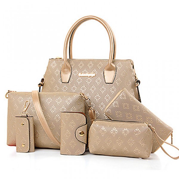  Women PU Shopper Sh...